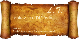 Leskovics Tünde névjegykártya